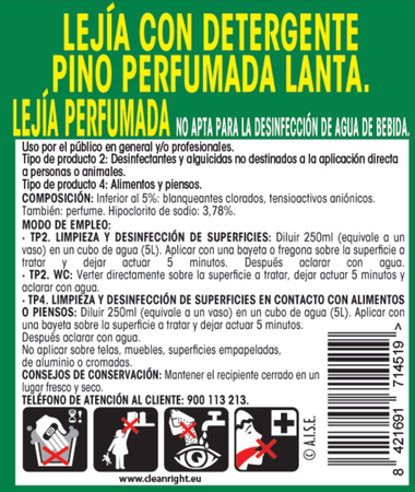 Lej&iacute;a Lanta 2l densa con detergente pino