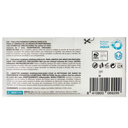 Toallitas humedas hidroalcohólicas Brevia 22+2 uds