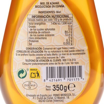 Miel de azahar de origen nacional Alipende 350g
