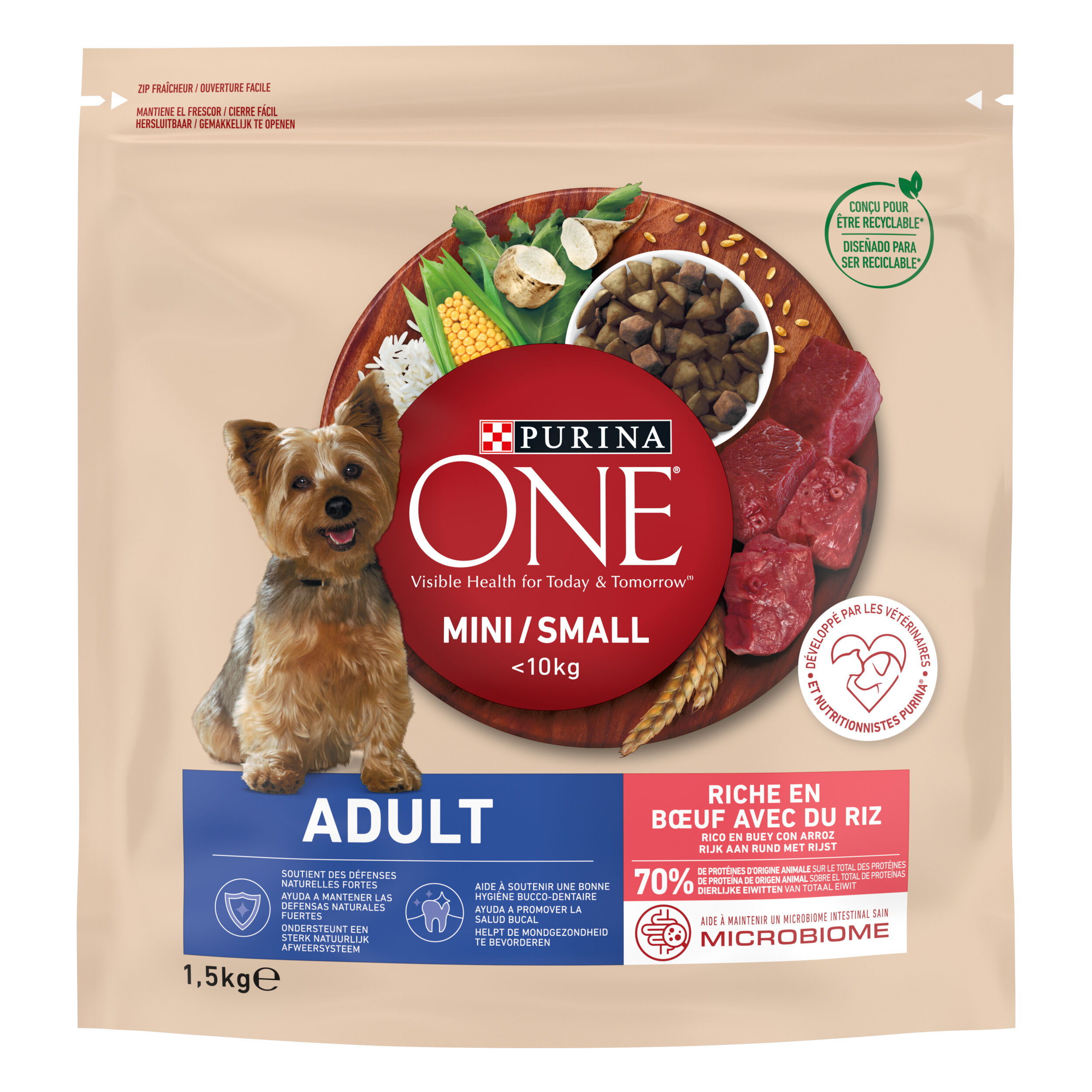 Pienso perro One adulto buey y arroz 1,5kg