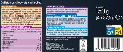 Galleta tableta Alipende 150g chocolate con leche