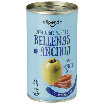 Aceitunas rellenas Alipende 150g suave reducido en sal