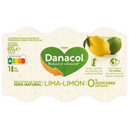 Bebida láctea Danacol colesterol pack 6 lima limón