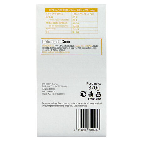 Delicias de coco El Cateto 370g