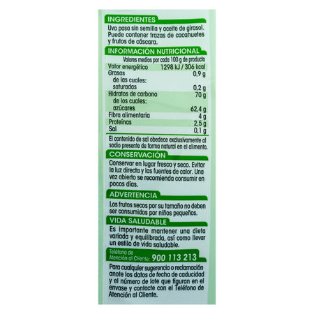 Pasas Alipende 250g sin pepitas