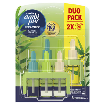Ambientador eléctrico + 2 recambios Ambipur 21 ml tatami japonés