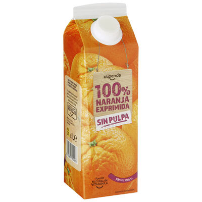 Zumo de naranja 100% exprimida sin pulpa Alipende 1L