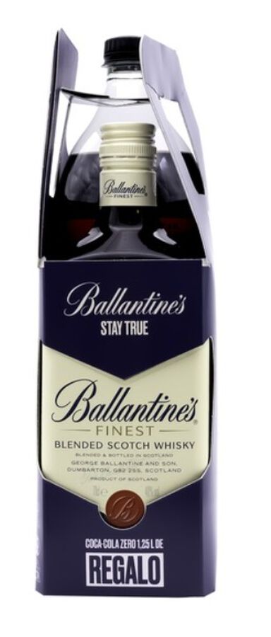 Whisky con bebida Coca Cola Zero Ballantines 70 cl y 1 25 l