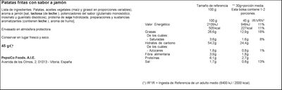 Patatas fritas Ruffles jamón 45g