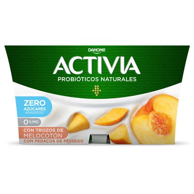 B&iacute;fidus probi&oacute;tico Activia desnatado 0% materia grasa pack 4 melocot&oacute;n