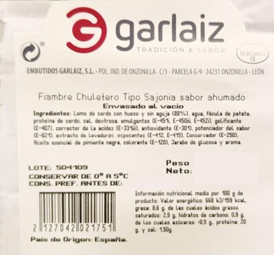 Lote:500gr Chuleta Sajonia + 250gr Queso Gouda