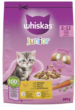 Alimento para gato junior con pollo Whiskas 800 g