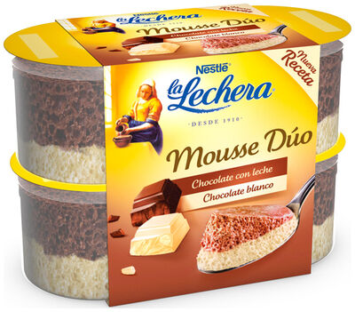Mousse dúo La Lechera pack 4 chocolate blanco