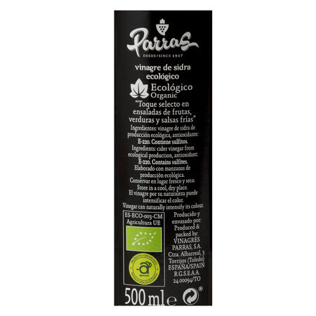 Vinagre ecológico Parras 500ml sidra