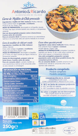 Carne de mejillón de chile Antonio y Ricardo 250g precocido