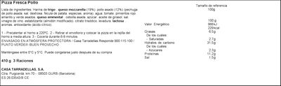 Pizza Casa Tarradellas 410g pollo