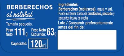 Berberechos al natural Galica 63g