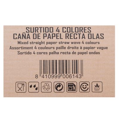 Ca&ntilde;as de papel Betik 48 uds rectas surtido de cuatro colores