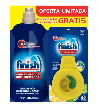 Abrillantador para lavavajillas Finish 500ml + Ambientador