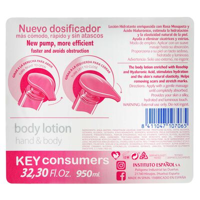 Loci&oacute;n Instituto Espa&ntilde;ol 950ml hidratante rosa mosqueta