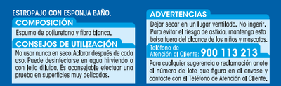 Estropajo fibra blanca Lanta 2 unidades ba&ntilde;o