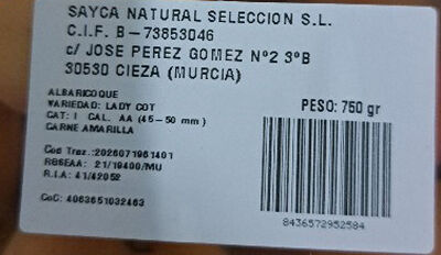 Albaricoque bandeja 750g