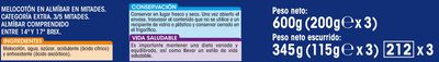 Melocoton en almibar Alipende pack 3
