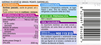 Sardinilla picante pack de 2 unidades Alipende 62g