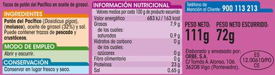 Tacos de pot&oacute;n aceite de girasol Alipende 72g