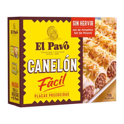 Placa para canelones precocidas El Pavo 18 unidades