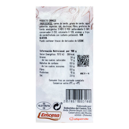 Chorizo pincho picante Alipende 300g aproximadamente