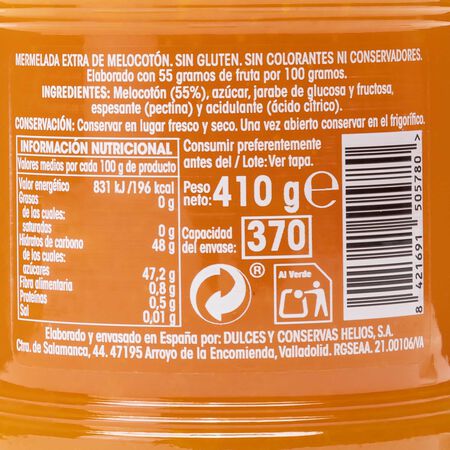 Mermelada extra Alipende 410g melocotón