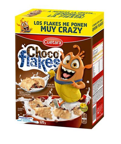 Cereales rellenos de chocolate choco flakes Cuétara 520g