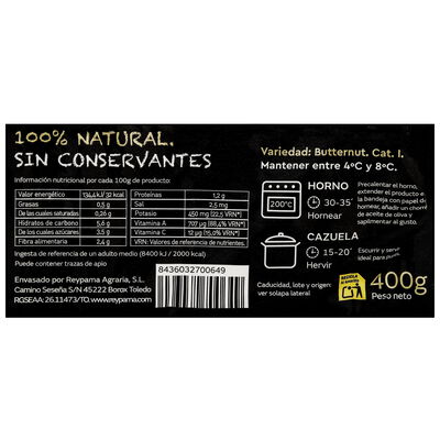 Calabaza troceada al vac&iacute;o 400g