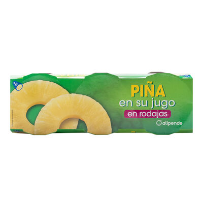 Piña en su jugo Alipende pack 3 en rodajas