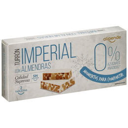 Turrón almendras imperial sin azúcar Alipende 200g