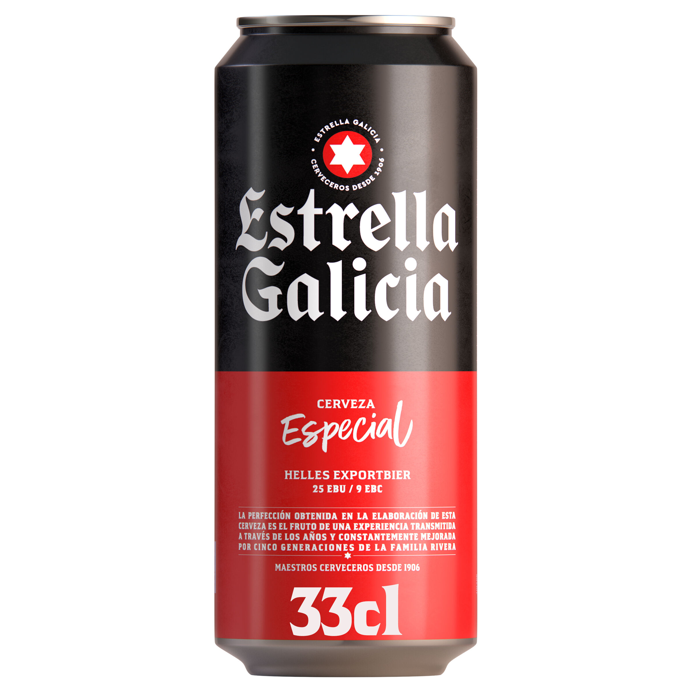Cerveza rubia especial Estrella Galicia lata 33cl