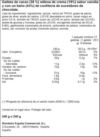 Galletas de chocolate blanco Oreo 246g