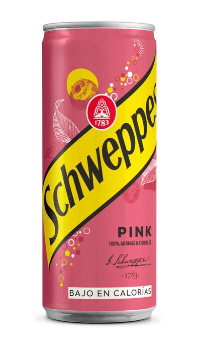 T&oacute;nica Schweppes lata 33cl pink
