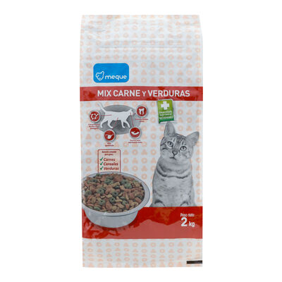 Alimento completo para gato Meque carne y verdura 2kg