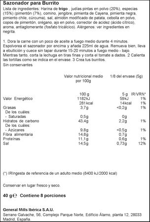 Sazonador Old Paso 40g burritos