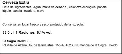 Cerveza La Sagra botella 33cl la calabaza pumkpin ale