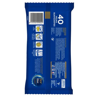 Toallitas suavizantes Flor 40 unidades para secadora Elixir