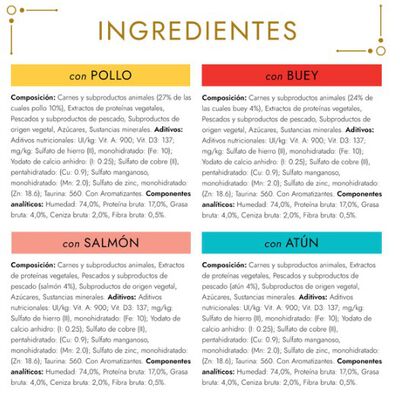 Alimento h&uacute;medo para gato gourmet Gold pack 24 tartelette surtido