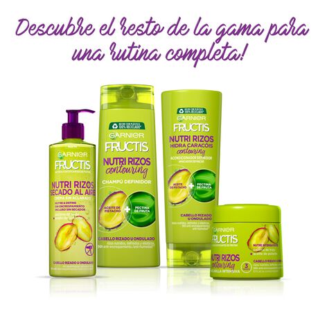 Champú fortificante Fructis 360ml nutri-rizo para cabello rizado
