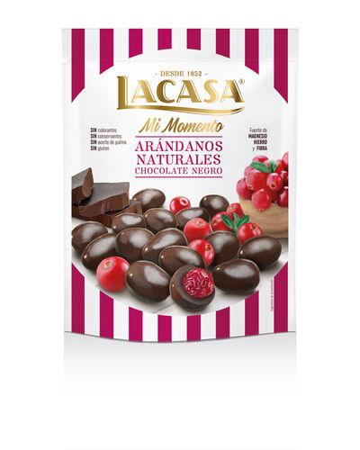 Arándanos naturales sin gluten con chocolate negro Lacasa 125g