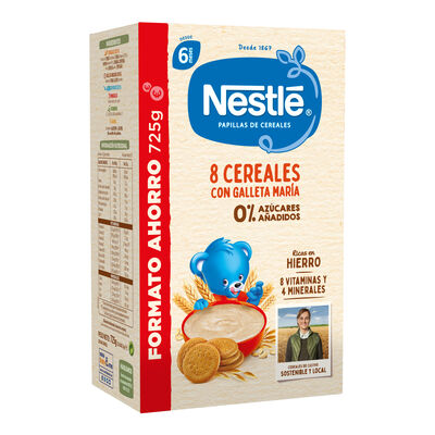 Papilla Nestl&eacute; 8 cereales galleta desde 6meses 725g