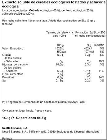 Cereales solubles ecol&oacute;gico Eko 150g