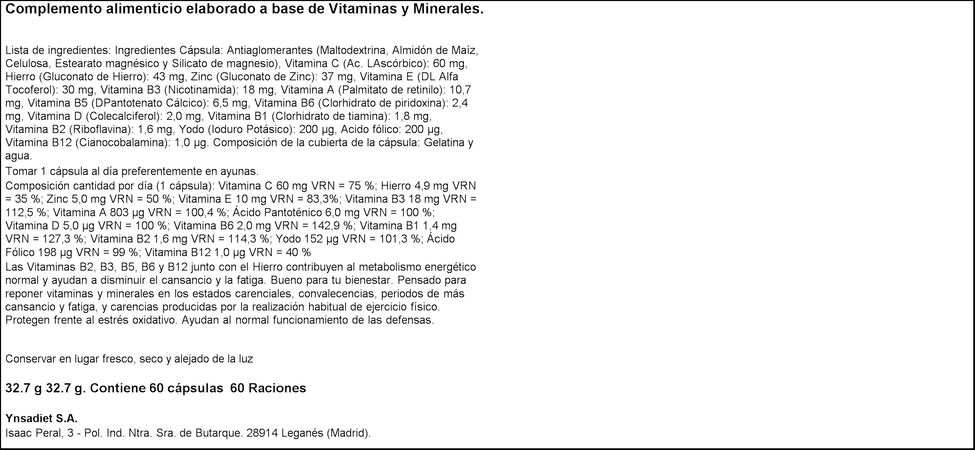 Complejo multivitamínico Naturtierra 60 cápsulas