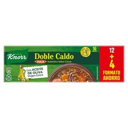 Caldo doble en pastillas s/gluten s/lactosa Knorr 12+4 unidades 16 ud